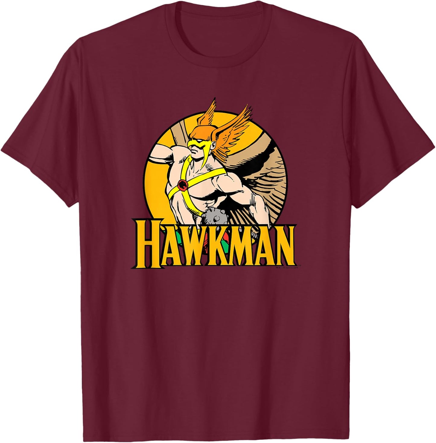 DC Comics Justice League Hawkman Circle -Kids Brown Cartoon Modern T-Shirt - T-Shirt | Maroon