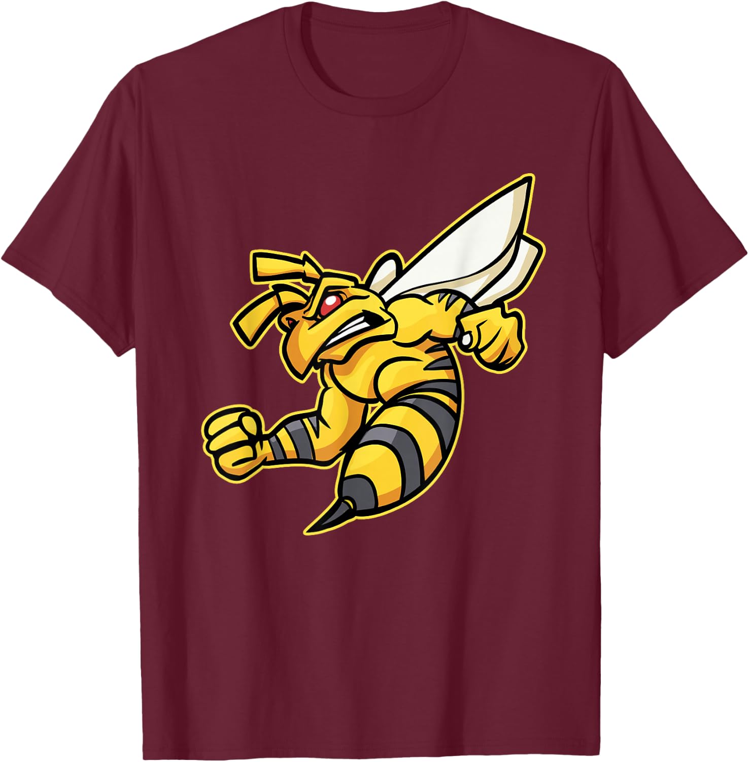 Angry Bee - Beehive Rampage - Beekeeper Logo T-Shirt - T-Shirt | Maroon