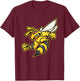 Angry Bee - Beehive Rampage - Beekeeper Logo T-Shirt - T-Shirt | Maroon
