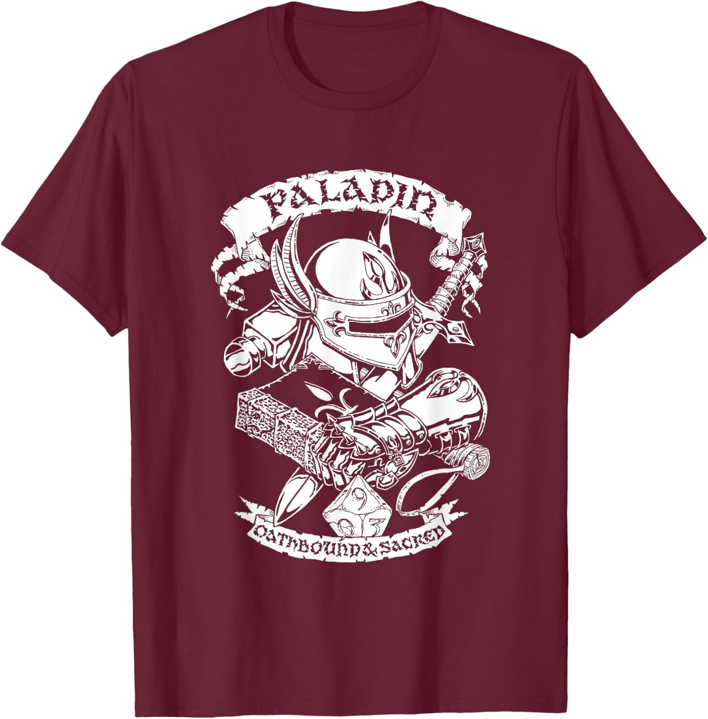 Fantasy RPG - Paladin T-Shirt - T-Shirt | Maroon