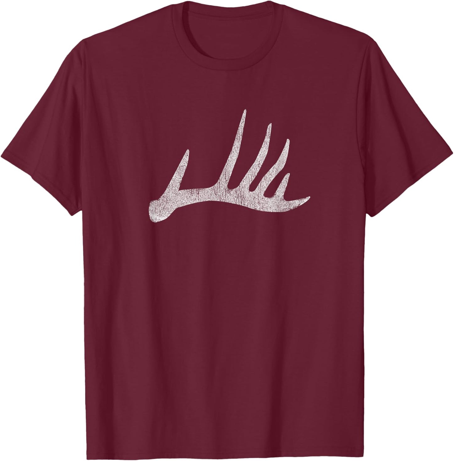 Whitetail Deer Antler Shed Rack Hunting Design T-Shirt - T-Shirt | Maroon