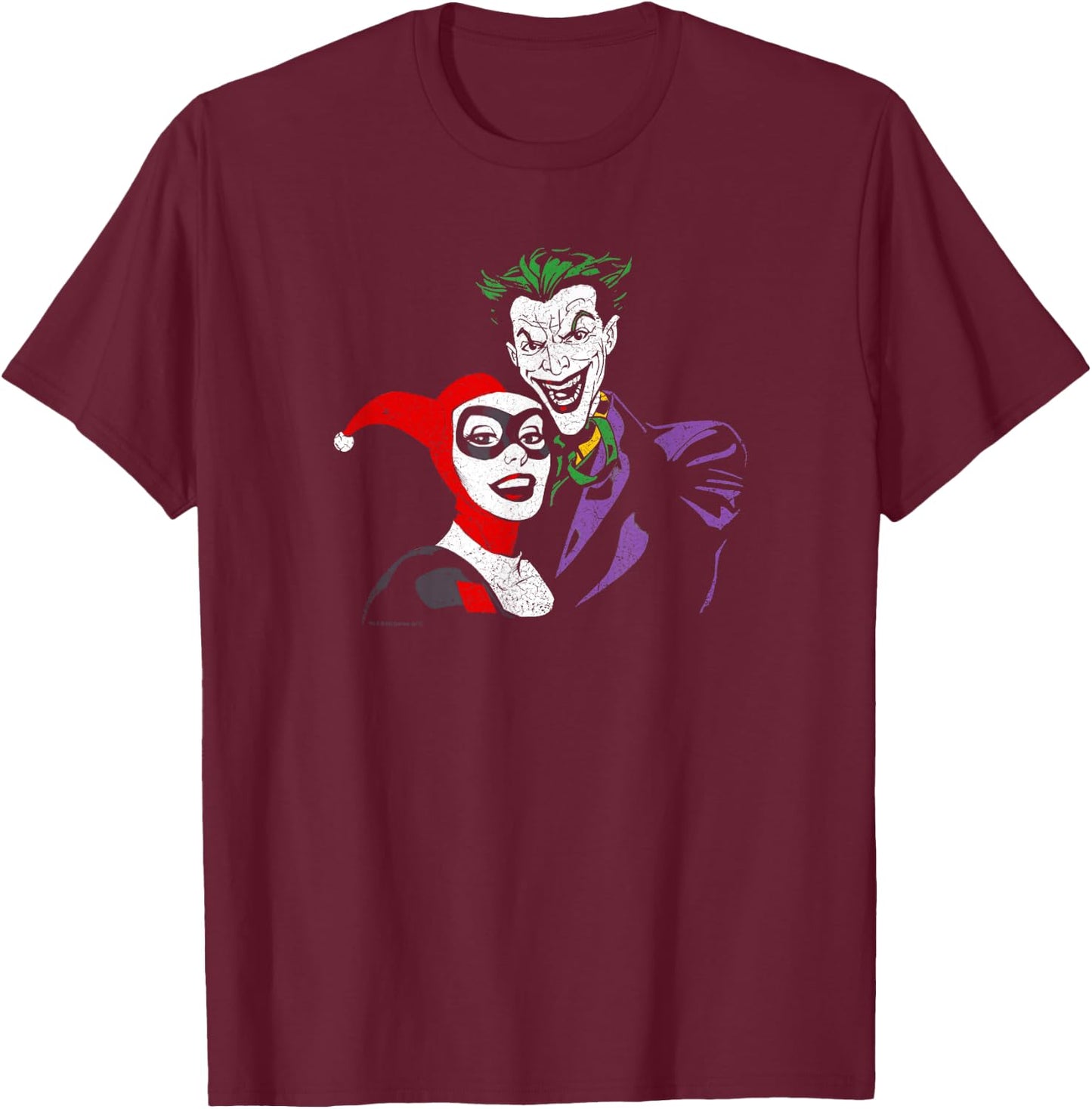 Batman Joker & Harley Quinn T Shirt T-Shirt - T-Shirt | Maroon