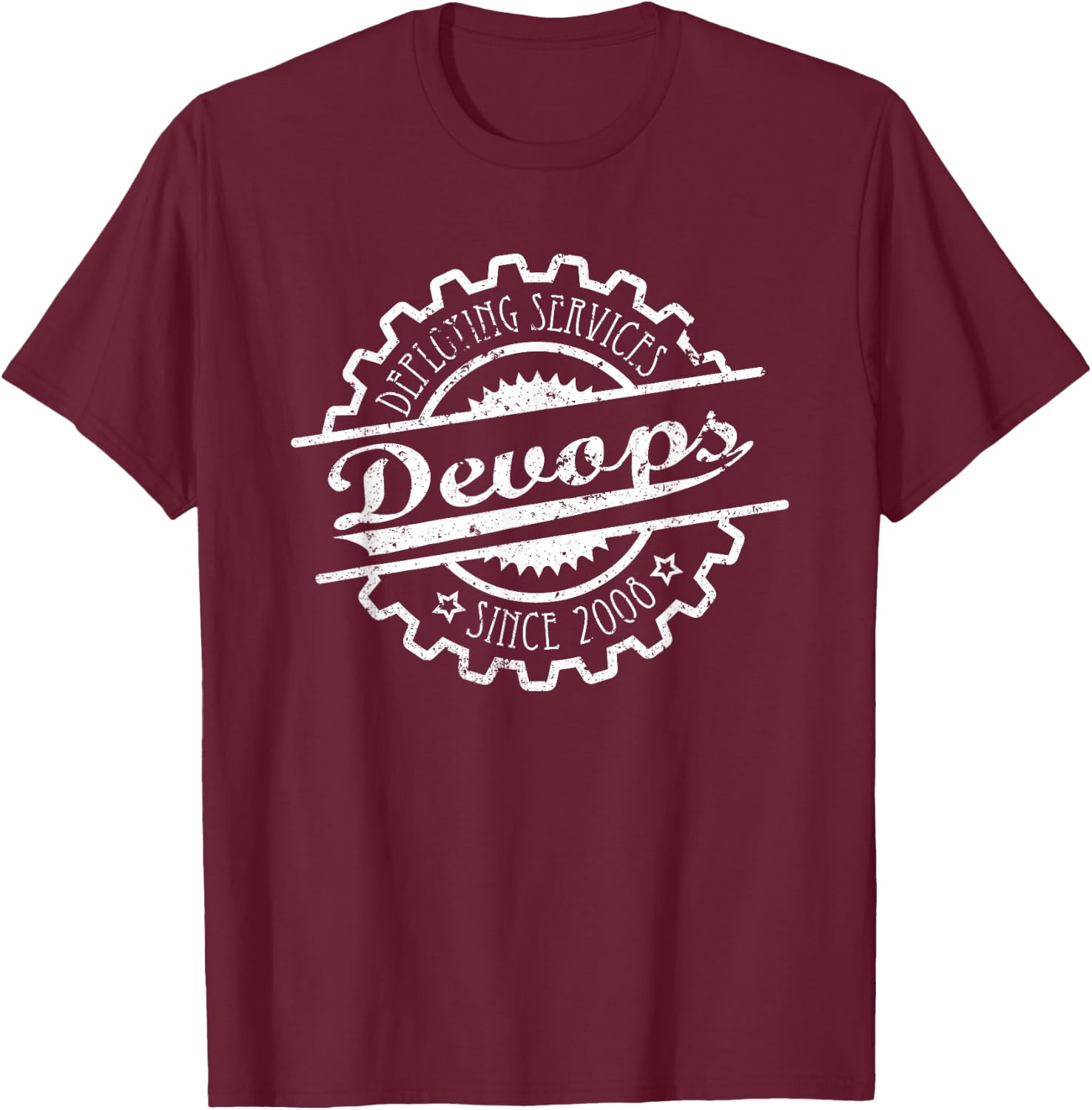 Devops vintage programmer developer open source docker T-Shirt - T-Shirt | Maroon