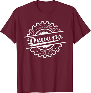 Devops vintage programmer developer open source docker T-Shirt - T-Shirt | Maroon
