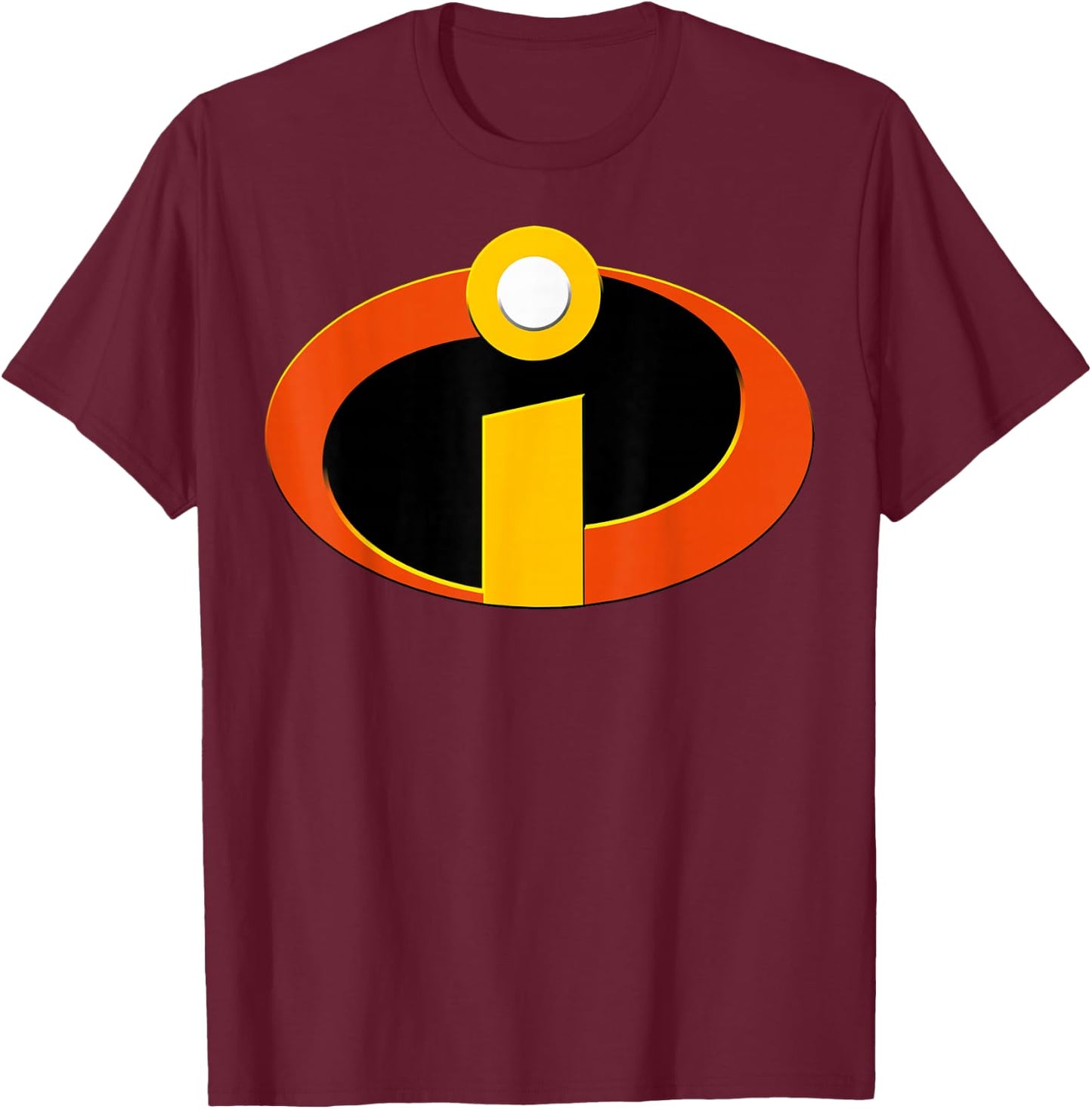 Disney Pixar The Incredibles Distressed Superhero Badge T-Shirt - T-Shirt | Maroon