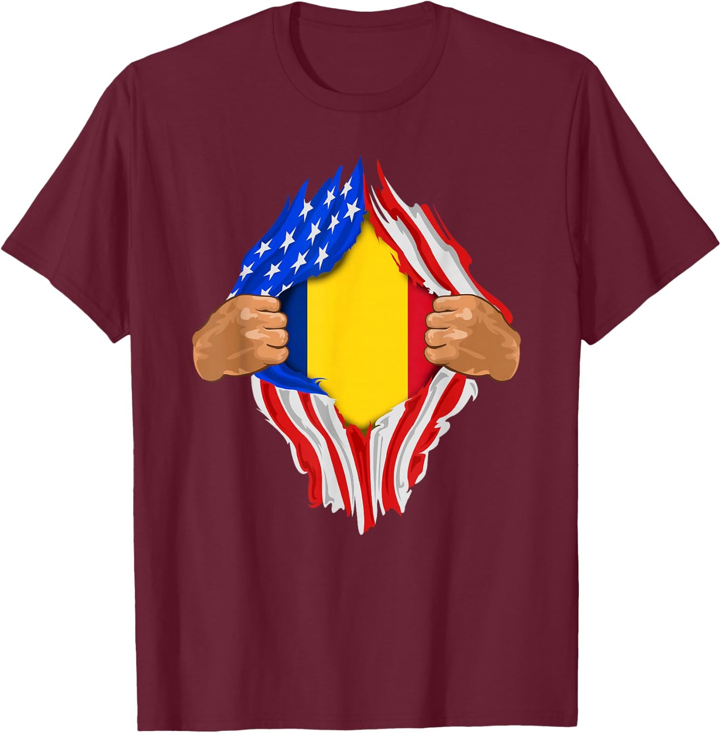 Romanian Blood Inside Me | Romania Flag Gift T-Shirt - T-Shirt | Maroon