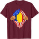 Romanian Blood Inside Me | Romania Flag Gift T-Shirt - T-Shirt | Maroon