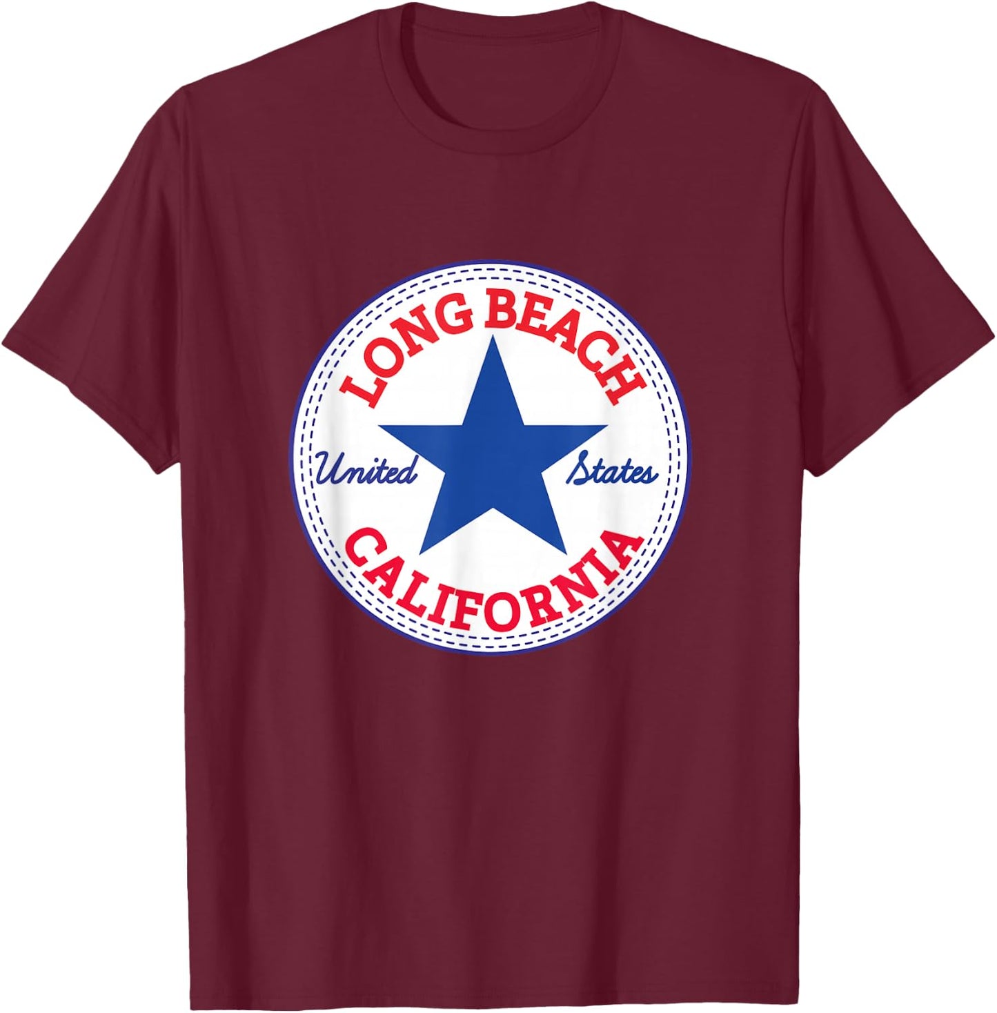 LONG BEACH CALIFORNIA USA United States T-Shirt - T-Shirt | Maroon