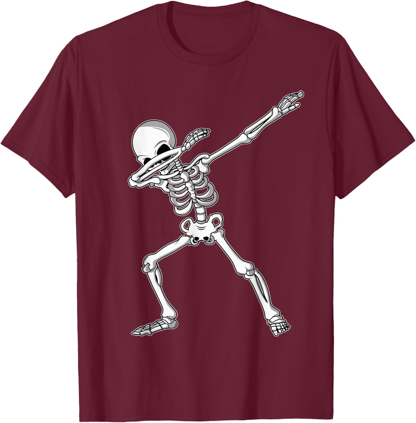 Dabbing Skeleton Shirt Kids Adult Dab Boys Funny Halloween T-Shirt - T-Shirt | Maroon