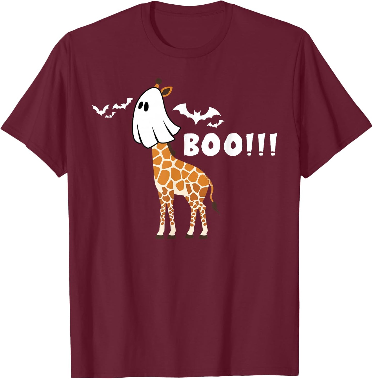 Giraffe Boo Halloween Fun Costume Party T-Shirt - T-Shirt | Maroon