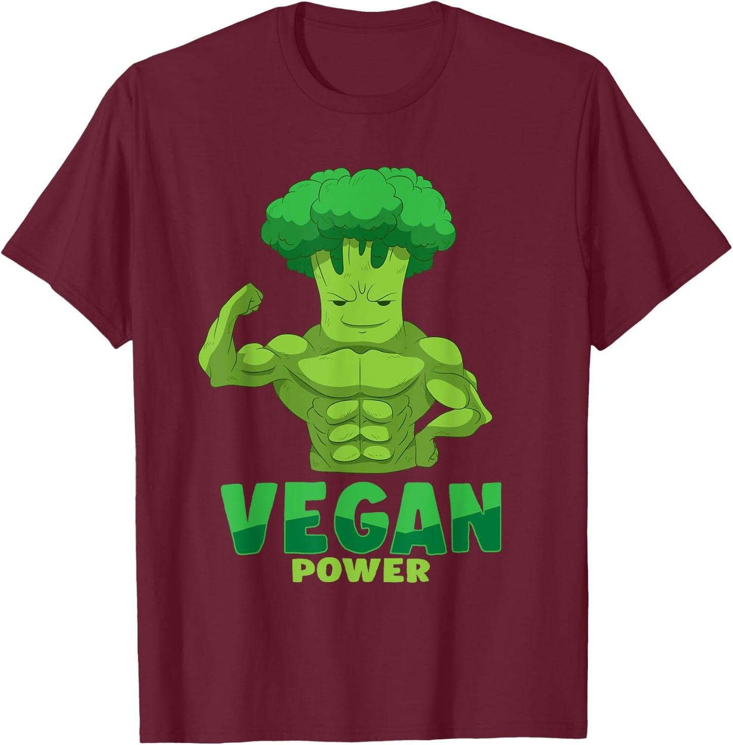 Vegan T shirt - Vegan Plant Power Lifter T-Shirt - T-Shirt | Maroon