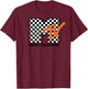 MTV Logo Checkers Style Graphic T-Shirt - T-Shirt | Maroon