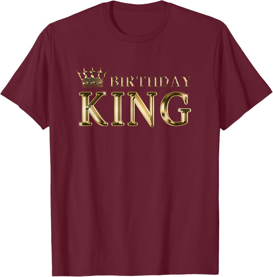 Birthday King Gold Crown For Boys And Men T-Shirt - T-Shirt | Maroon
