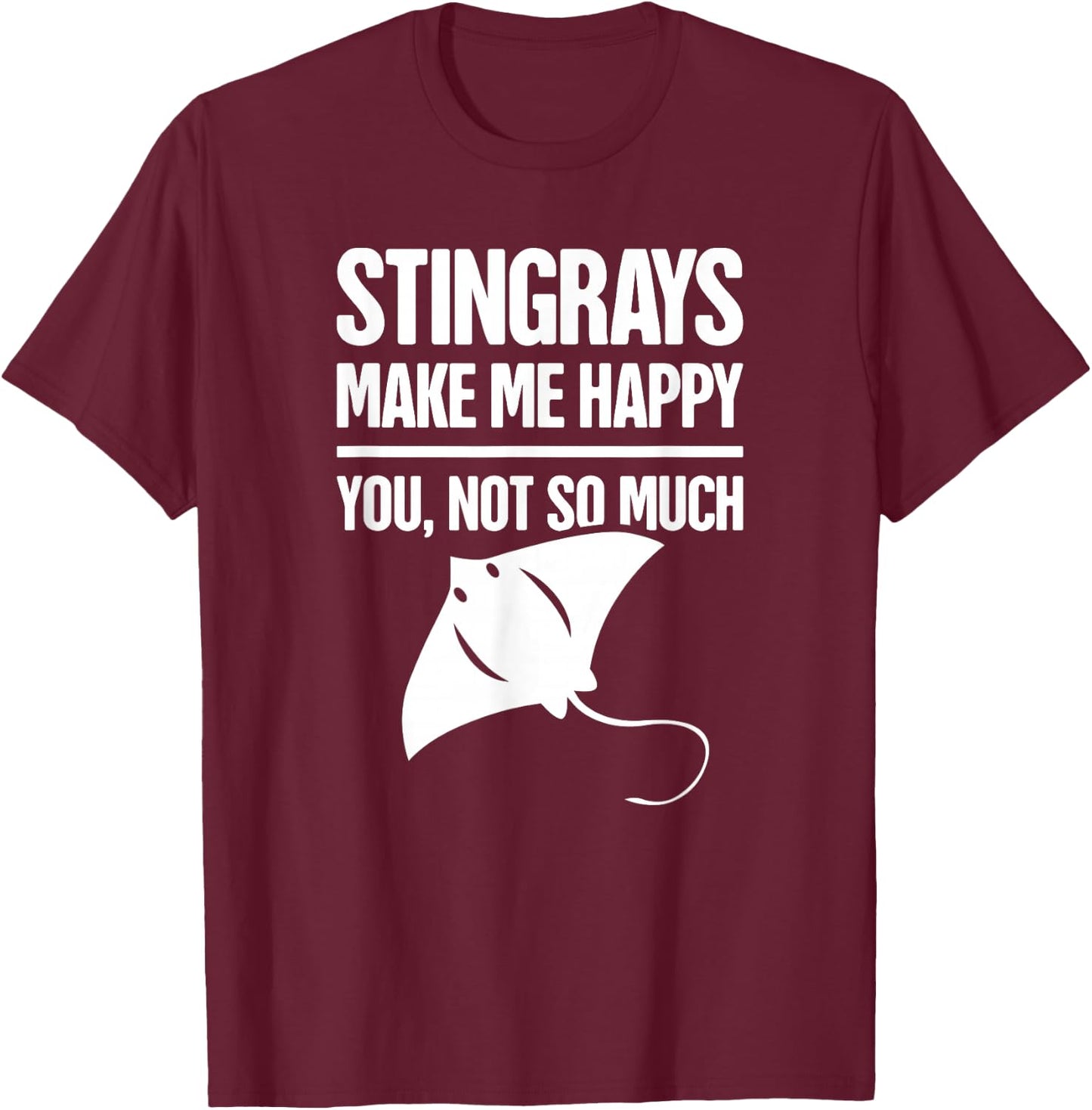 Funny Sting Ray, Ocean Creature, & Skate / Stingray T-Shirt - T-Shirt | Maroon