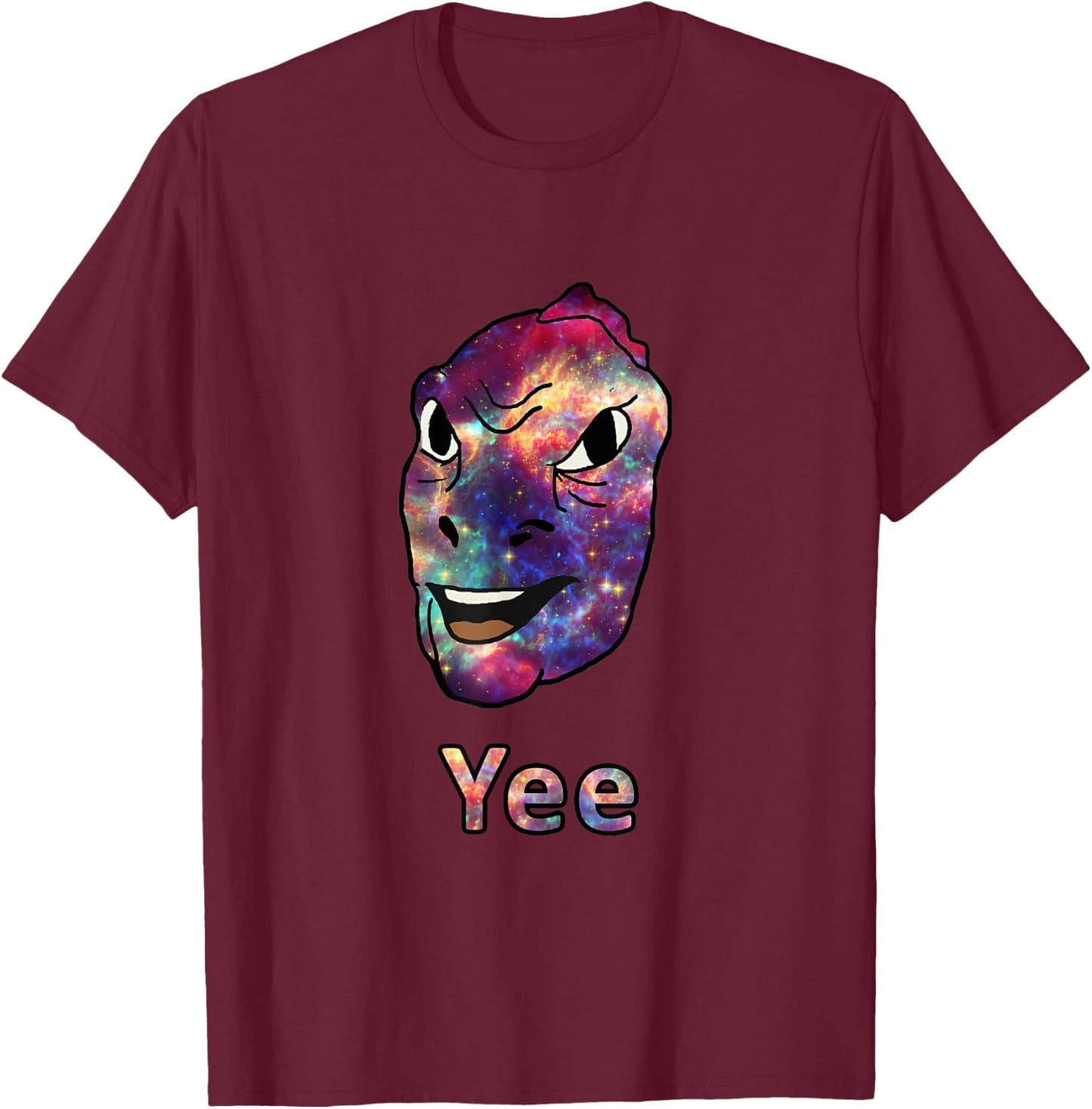 Space GalaxYee | Galaxy Meme Nebula Yee T-Shirt - T-Shirt | Maroon
