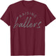 Raising Ballers Mom Shirt Cute 2 T-Shirt - T-Shirt | Maroon