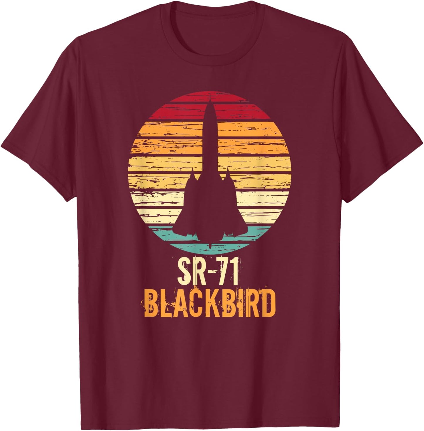 Vintage SR-71 Blackbird Military Aviation Aircraft T-Shirt - T-Shirt | Maroon