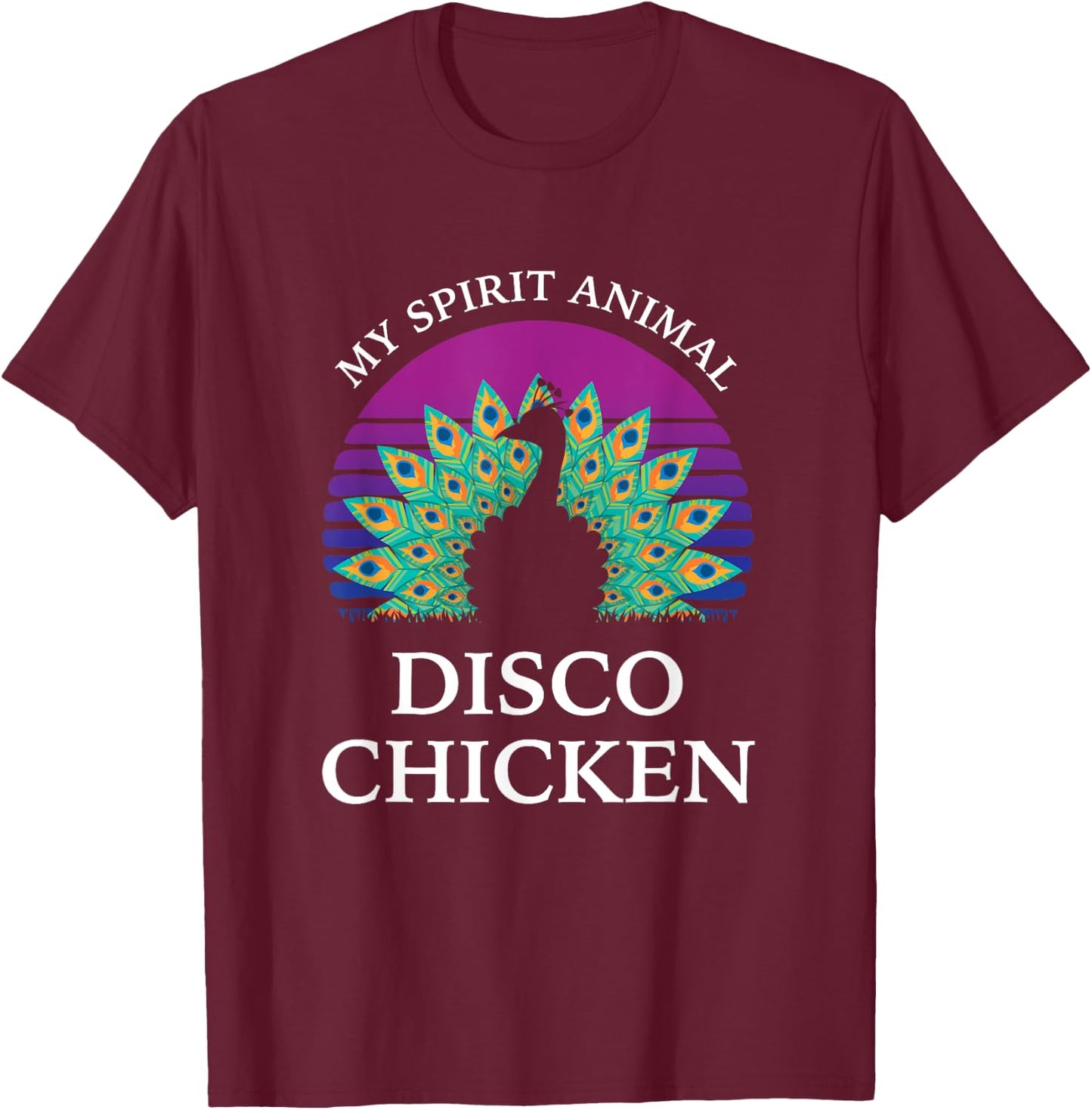 My Spirit Animal, Disco Chicken funny animal T-Shirt - T-Shirt | Maroon