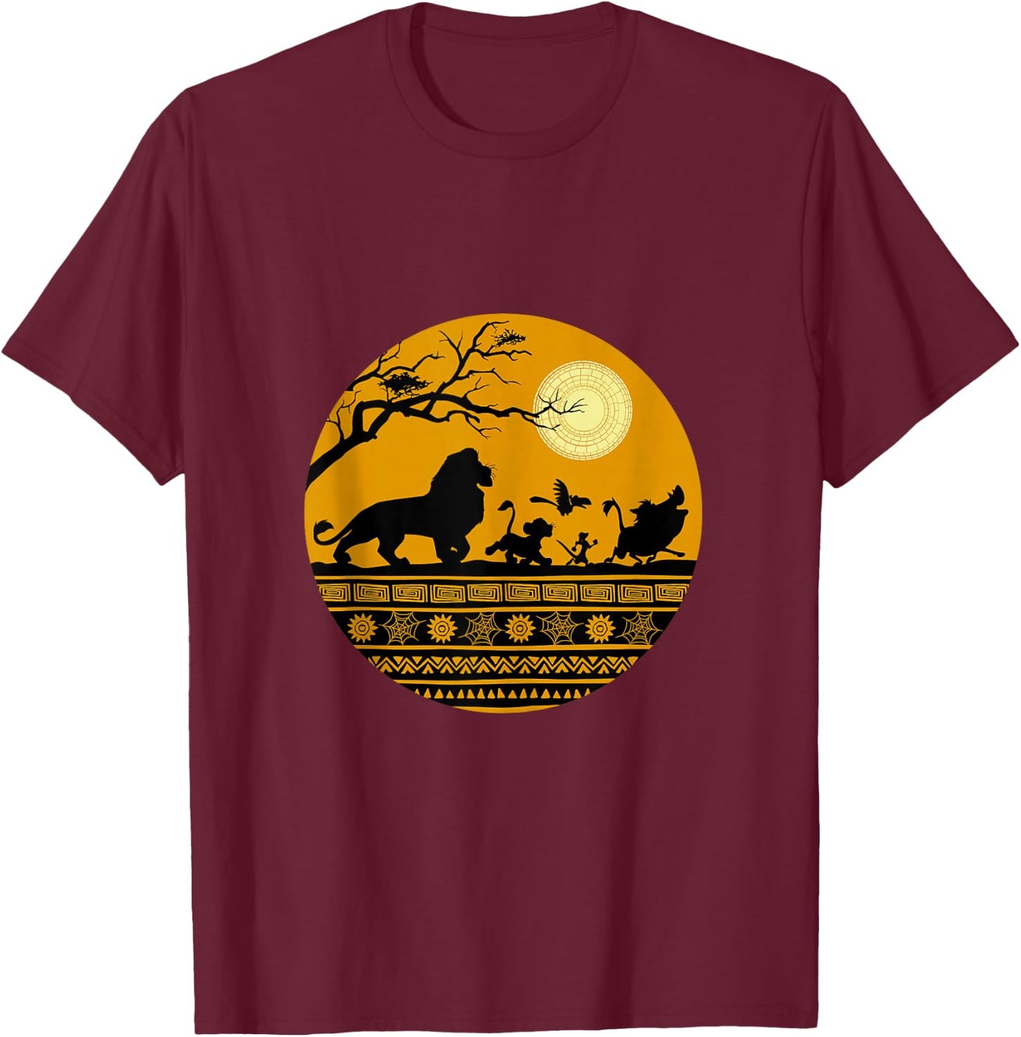 Disney The Lion King Halloween Circle T-Shirt - T-Shirt | Maroon