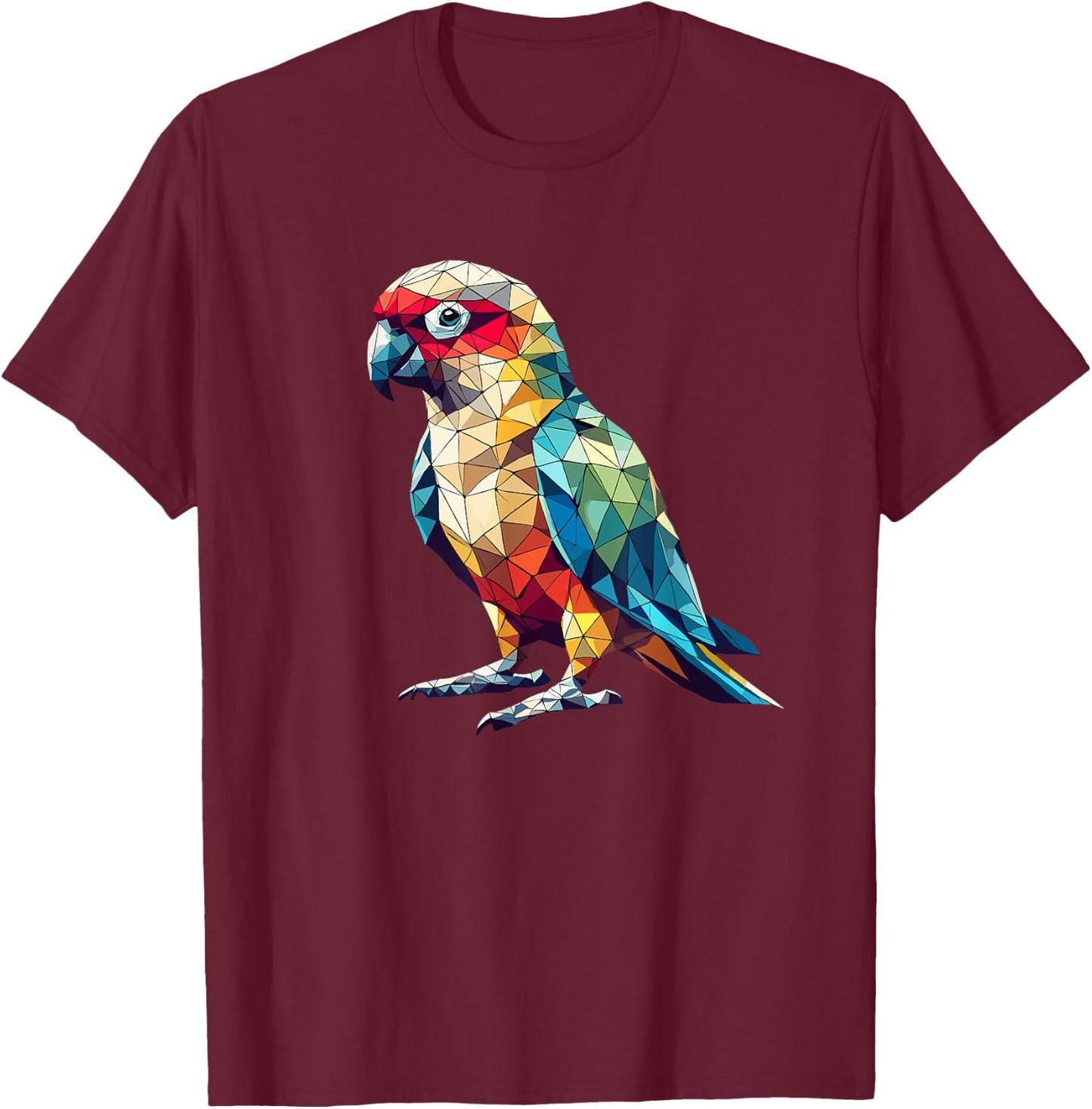 Geometric Art Conure Parrot Conures T-Shirt - T-Shirt | Maroon