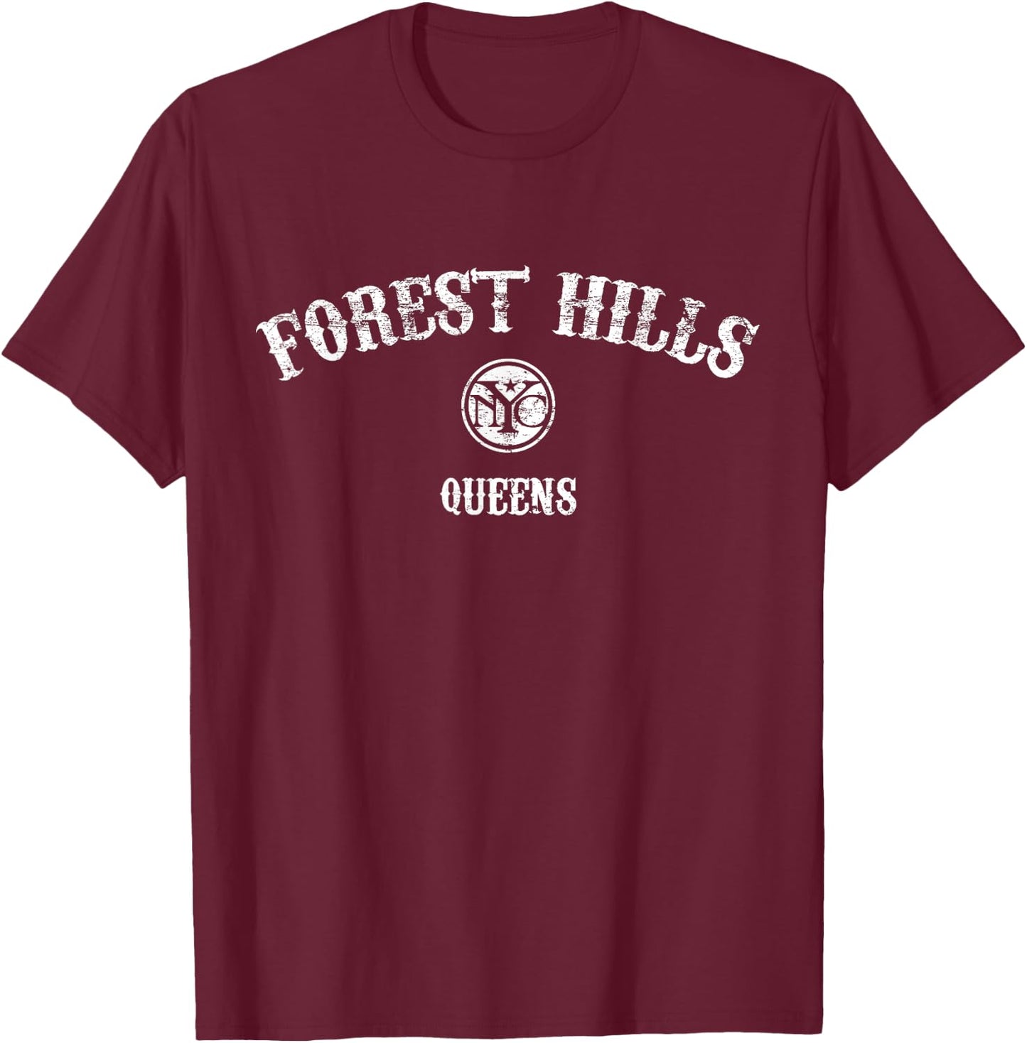 Forest Hills Queens New York T-Shirt - T-Shirt | Maroon
