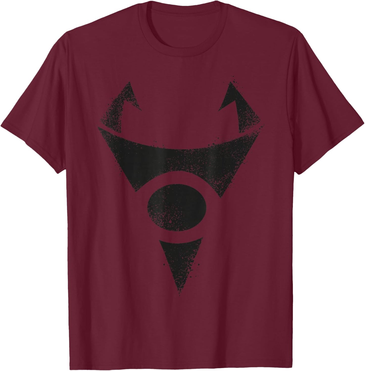 Invader Zim Irken Symbol Black Spray Paint Stencil T-Shirt - T-Shirt | Maroon