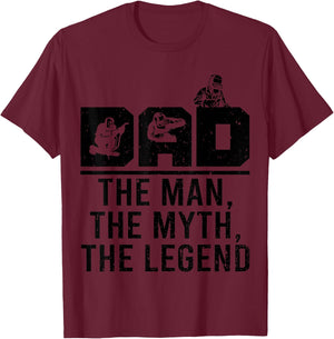 Dad The Man The Myth The Legend Funny Welder Welding Outfit T-Shirt - T-Shirt | Maroon