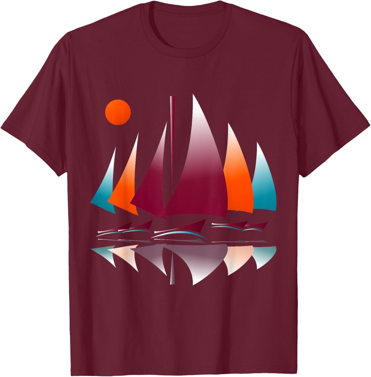 Sailboats Sailing Regatta Novelty T-Shirt - T-Shirt | Maroon