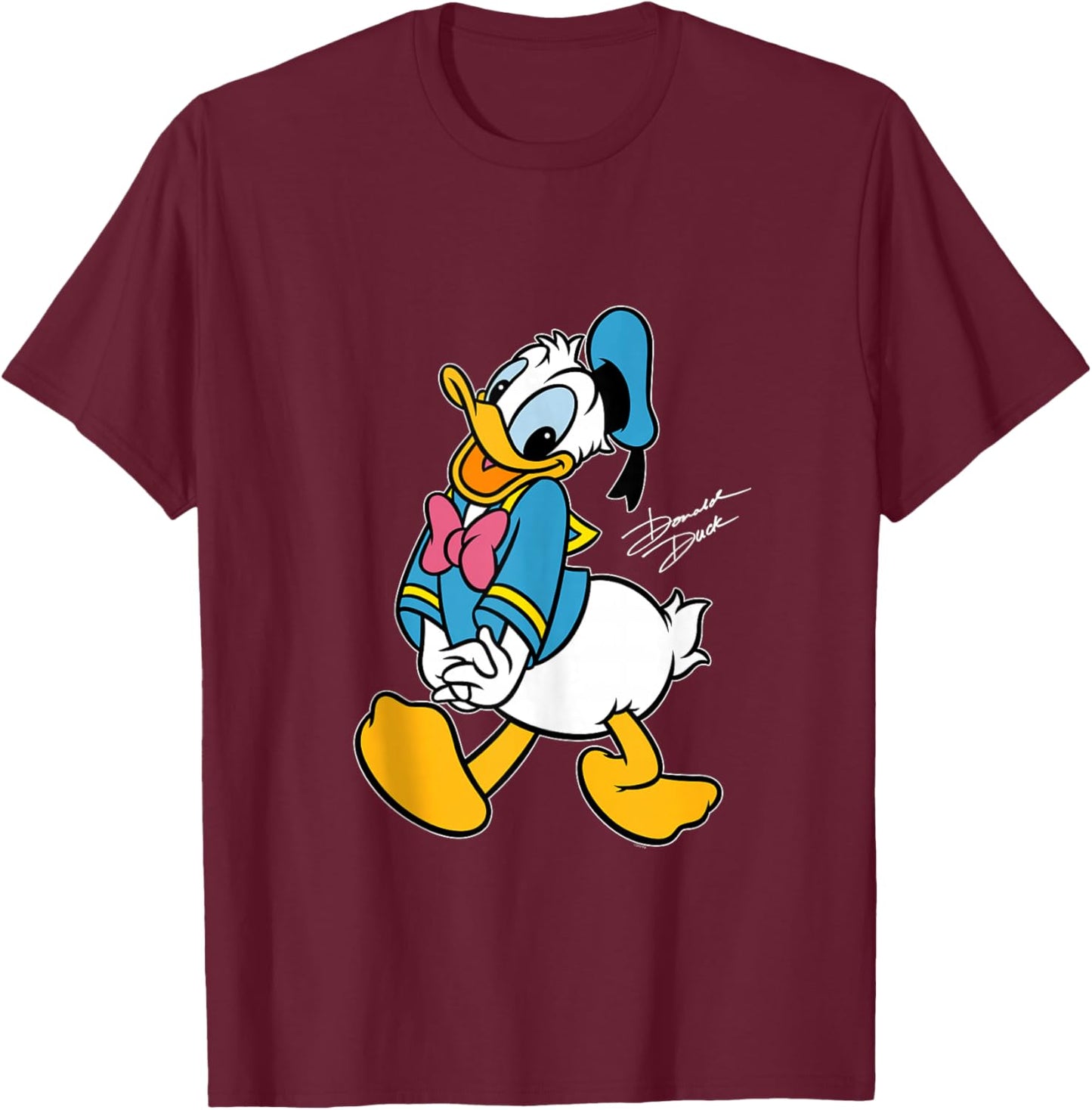 Disney Donald Duck Retro Character Silly Pose Trip Matching T-Shirt - T-Shirt | Maroon