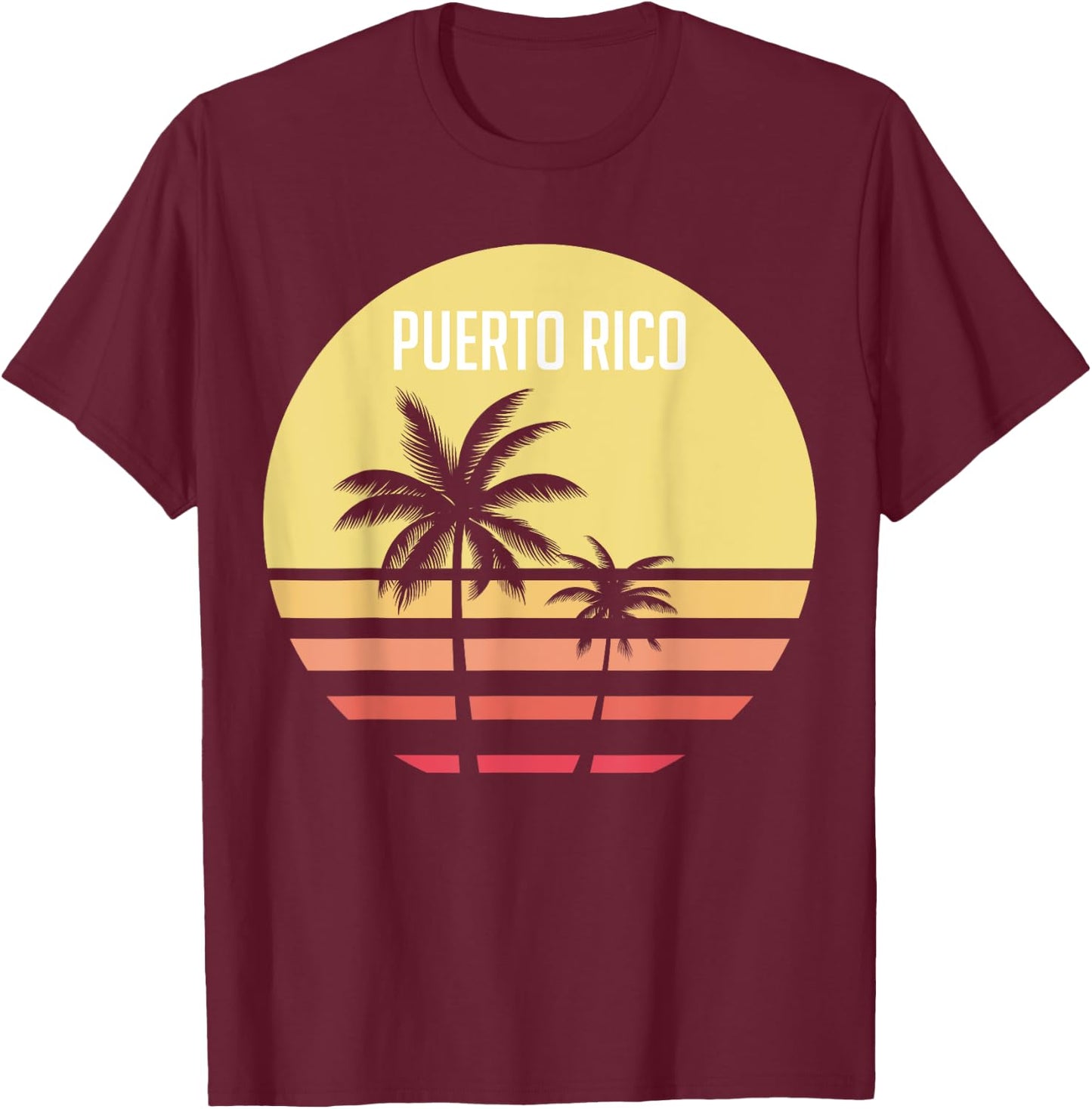 70's 80's Puerto Rico Vintage Shirt | North America Fan Gift T-Shirt - T-Shirt | Maroon