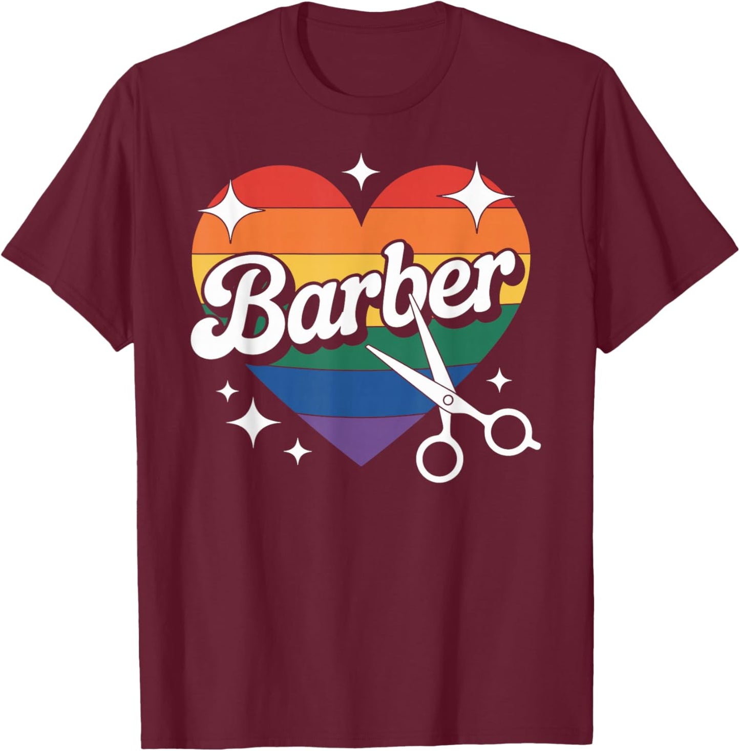 Barber Heart T-Shirt - T-Shirt | Maroon