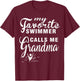My Favorite Swimmer Calls Me Grandma Swimming T-Shirt - T-Shirt | Maroon