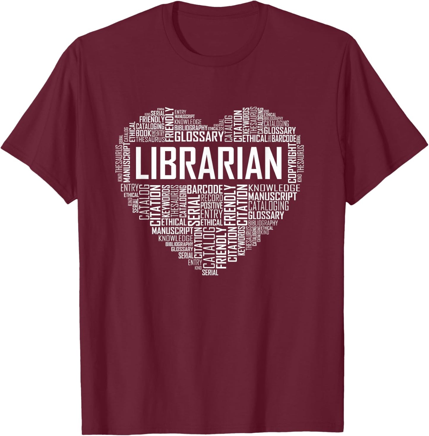 Proud Librarian Heart Gift for BookKeeper T-Shirt - T-Shirt | Maroon