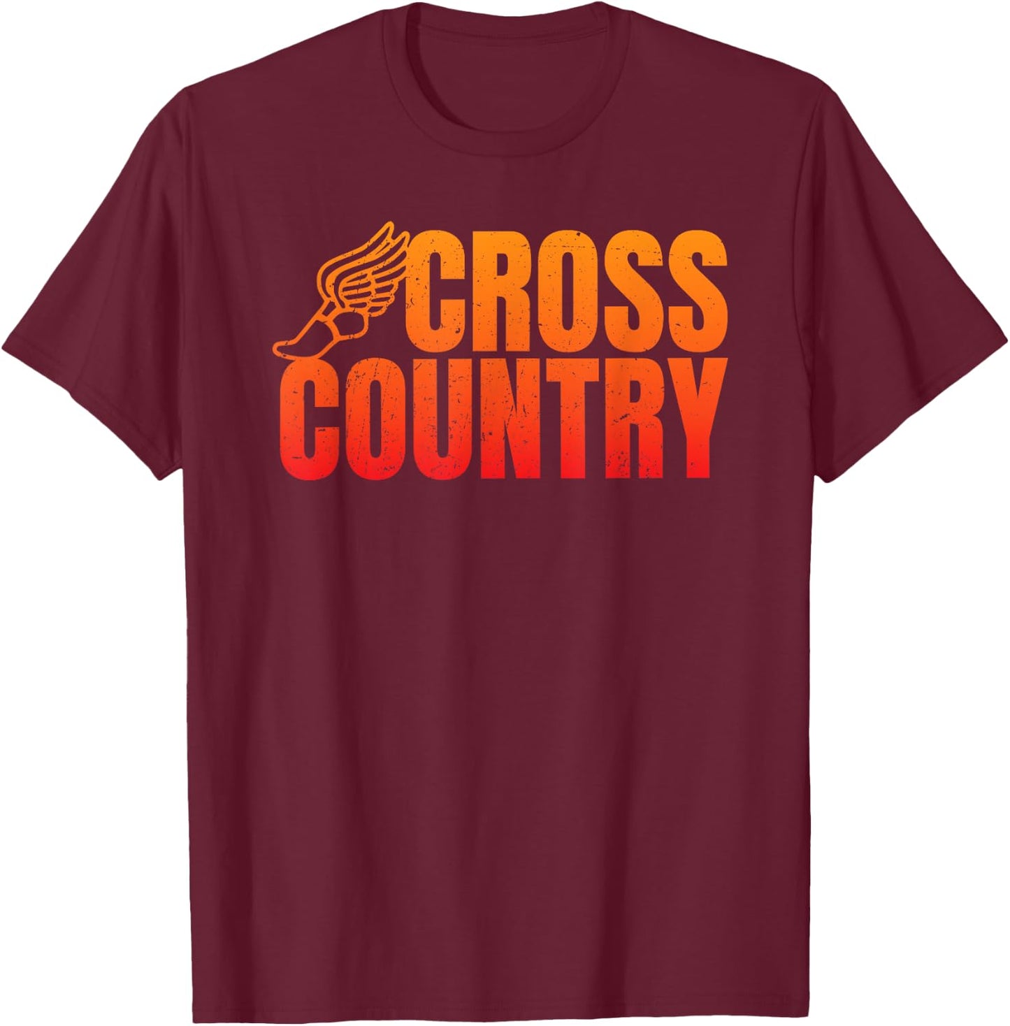 Cool Funny Cross Country Running Shirt Gift Runners T-Shirt - T-Shirt | Maroon