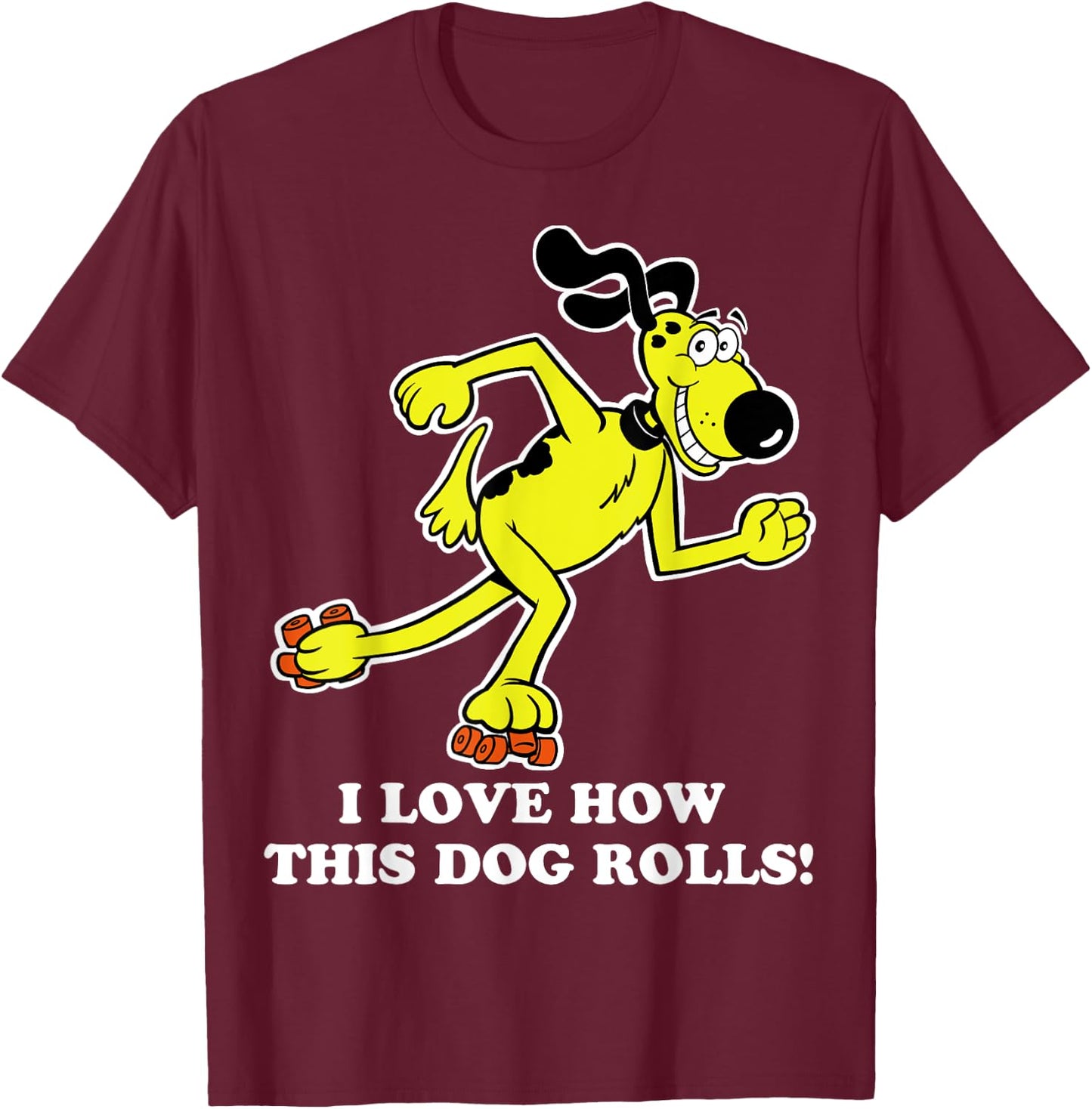 Roller Skating Dog Shirt T-Shirt - T-Shirt | Maroon