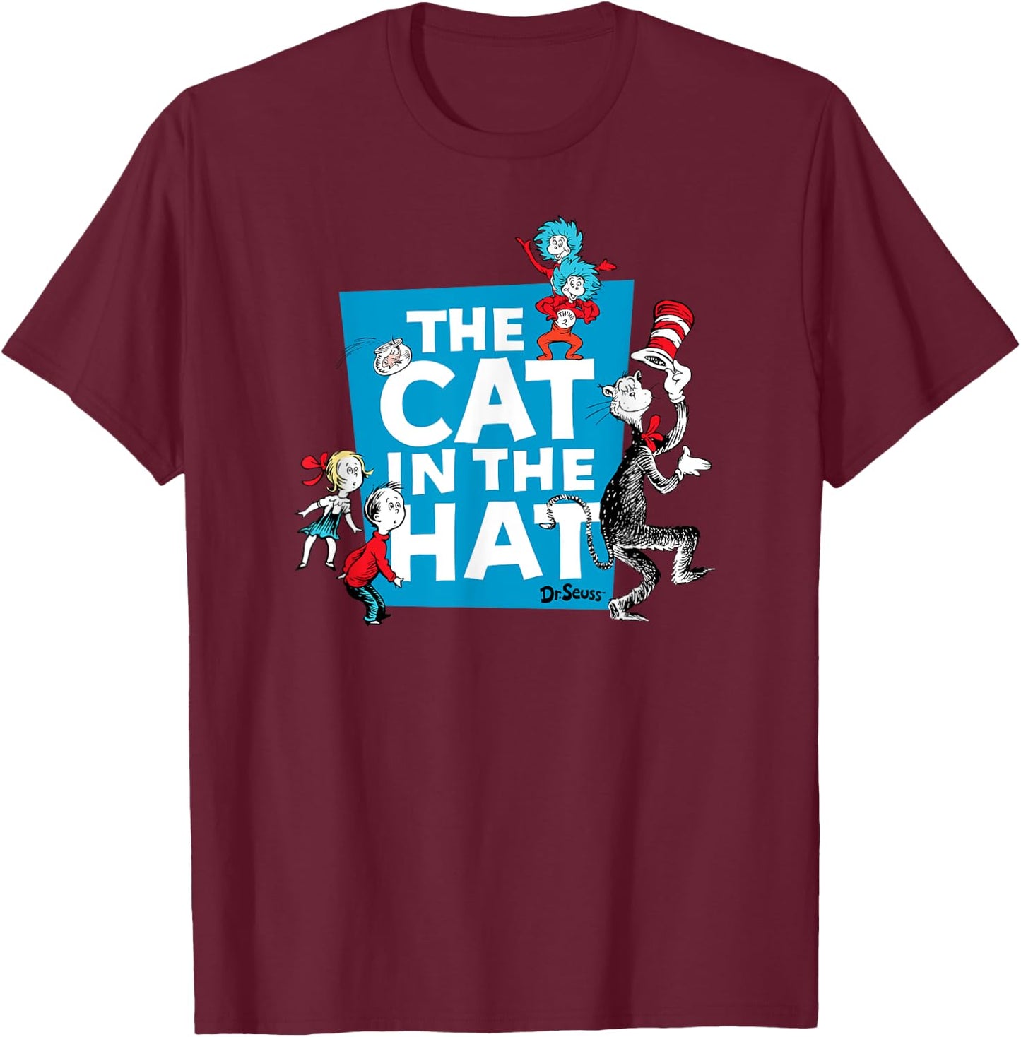 Dr. Seuss The Cat in the Hat Characters T-Shirt - T-Shirt | Maroon
