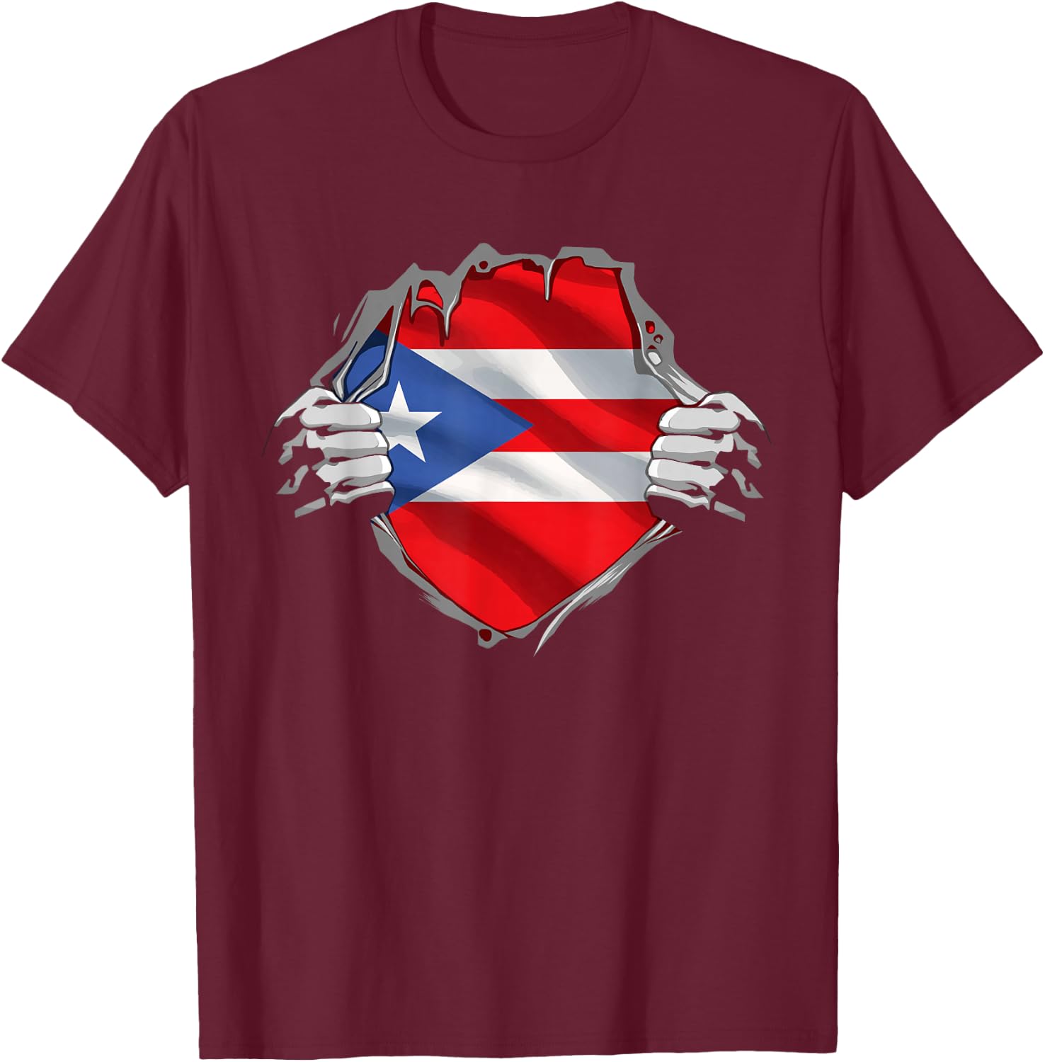 Puerto Rico Shirt Puerto Rican Flag Roots Heritage Boricua T-Shirt - T-Shirt | Maroon