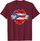 Puerto Rico Shirt Puerto Rican Flag Roots Heritage Boricua T-Shirt - T-Shirt | Maroon