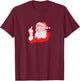 Funny Santa Flipping The Bird & Middle Finger Santa T-Shirt - T-Shirt | Maroon