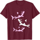 Shark Shirt for Girls & Toddlers - Pink Shark Gift T-Shirt - T-Shirt | Maroon