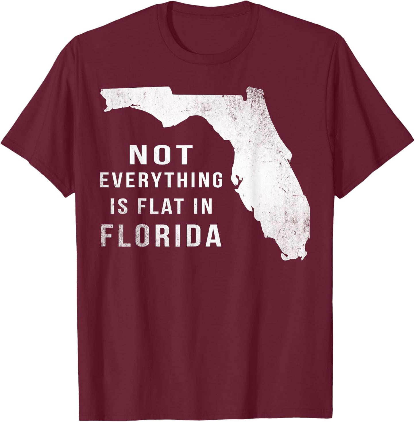 Not Everything Is Flat Funny Florida T-Shirt - T-Shirt | Maroon