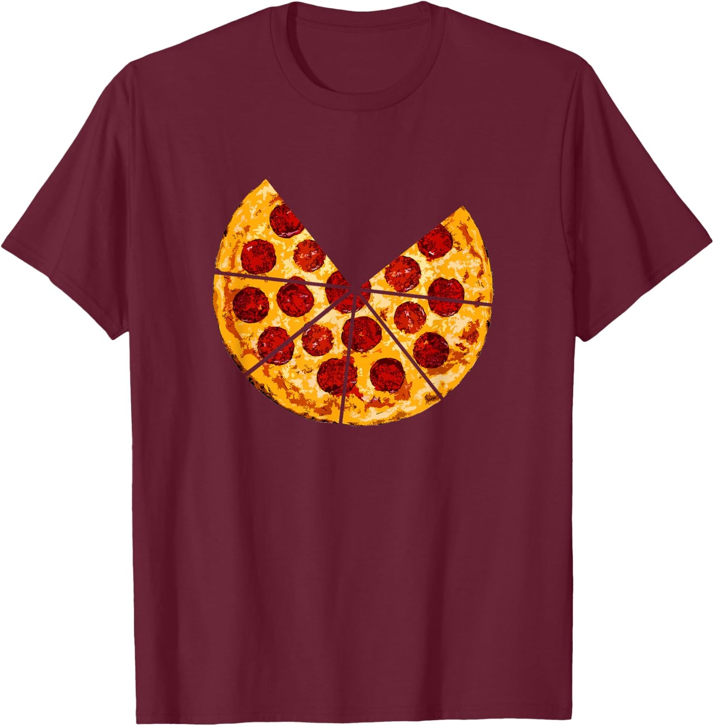 MATCHING PIZZA Shirt Dad of Two and Son Matching Shirts Set T-Shirt - T-Shirt | Maroon