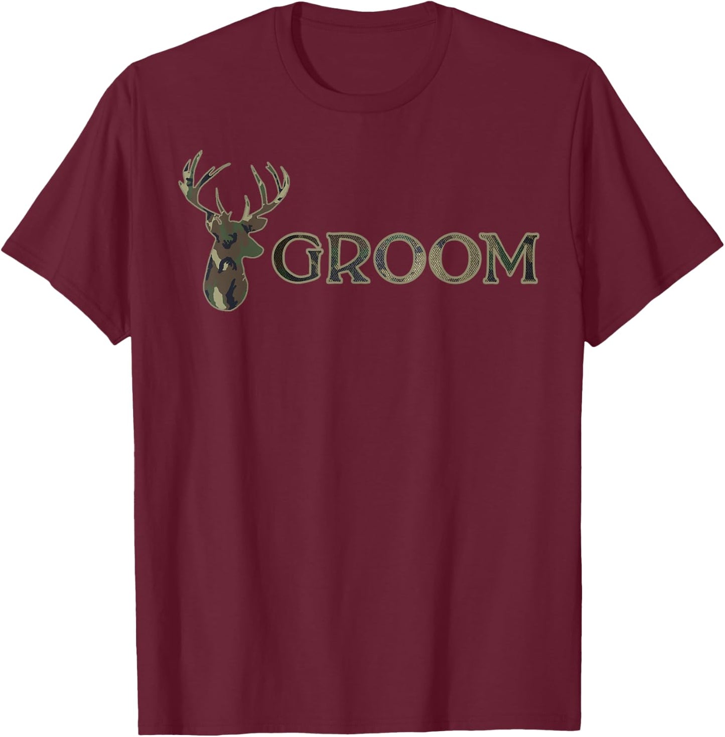 Wedding Bachelor Party Groom Camouflage T-Shirt - T-Shirt | Maroon
