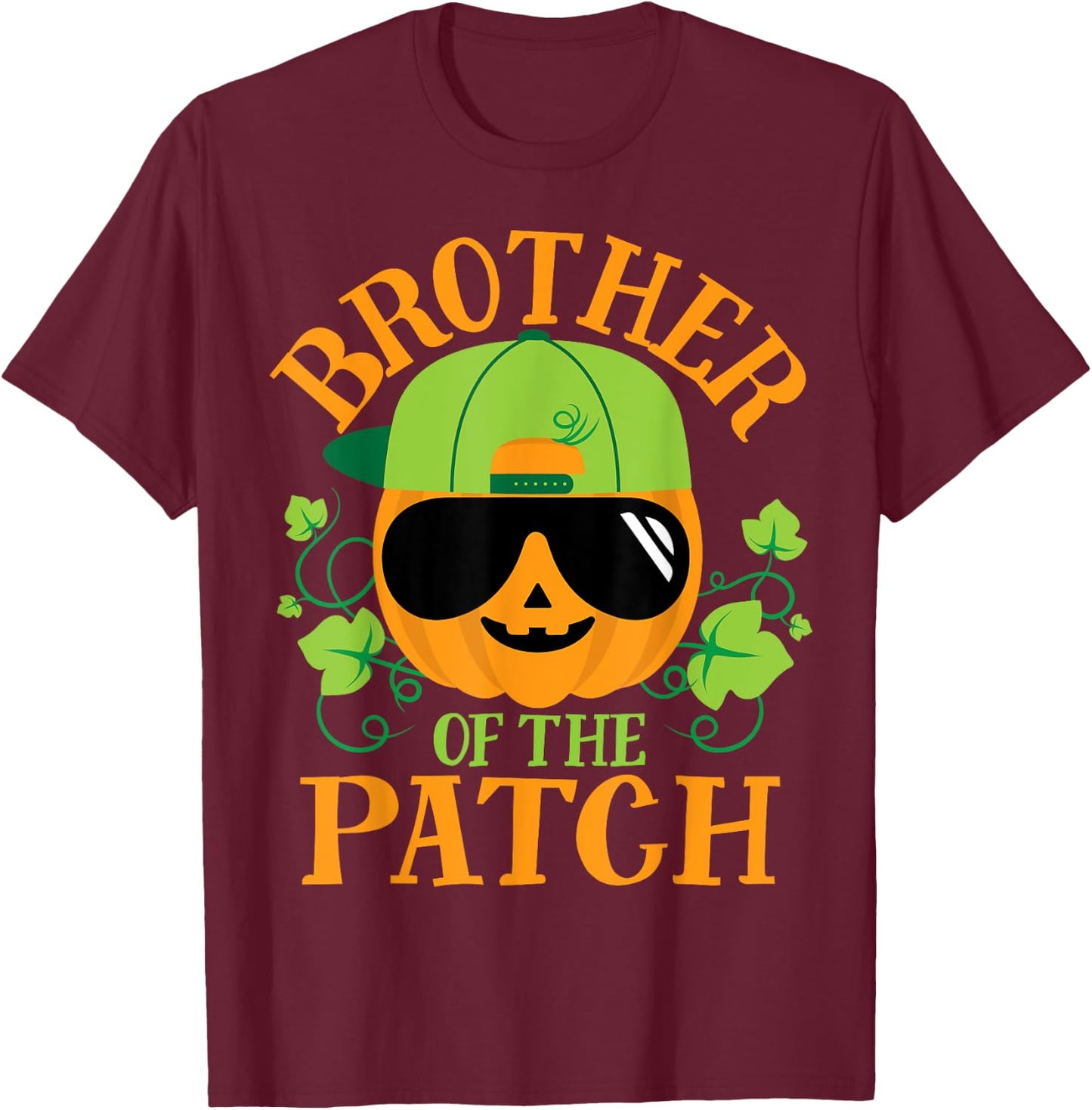 Brother Pumpkin of the Patch Matching Family Boys Halloween T-Shirt - T-Shirt | Maroon