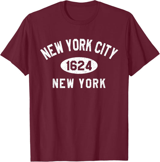 New York City NYC Founded 1624 Men Women Kids Souvenir Gifts T-Shirt - T-Shirt | Maroon