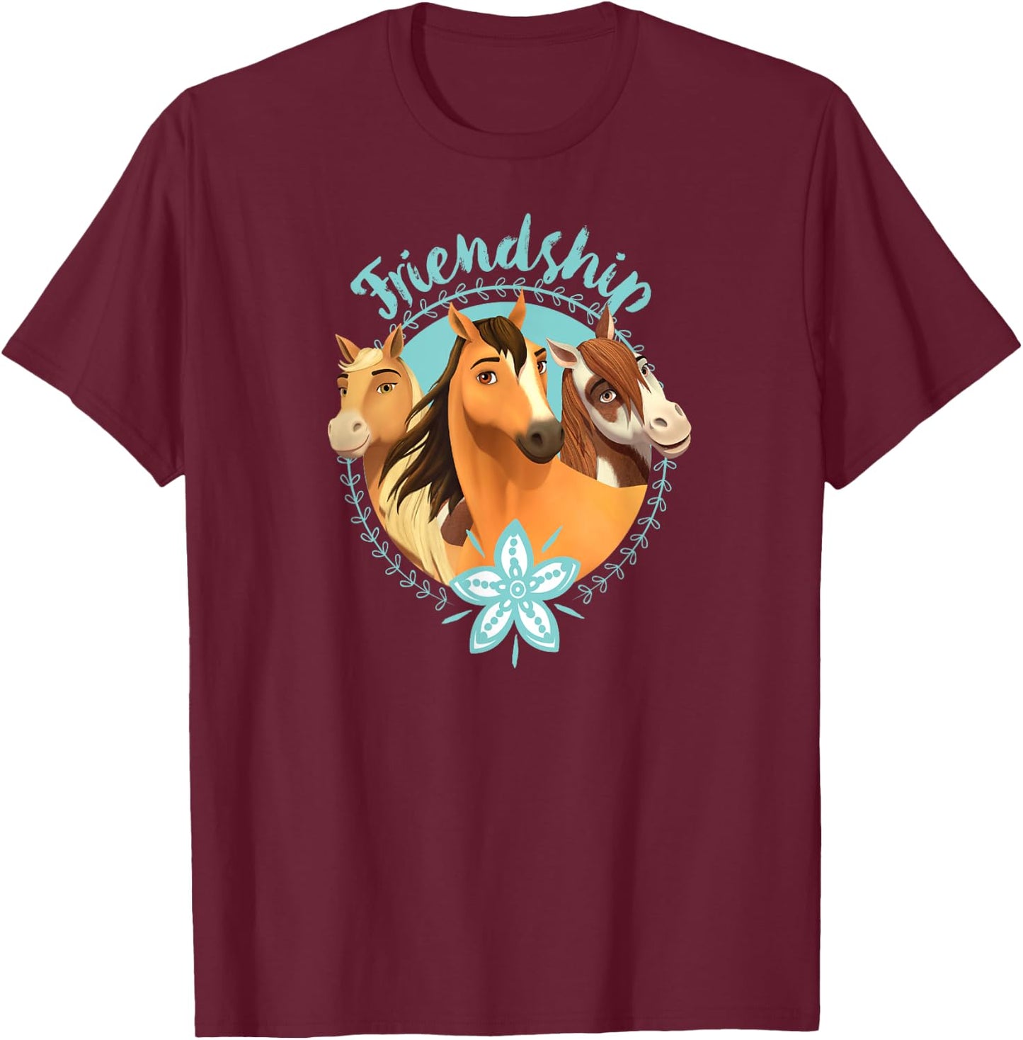 DreamWorks Spirit Riding Free Friendship T-Shirt - T-Shirt | Maroon
