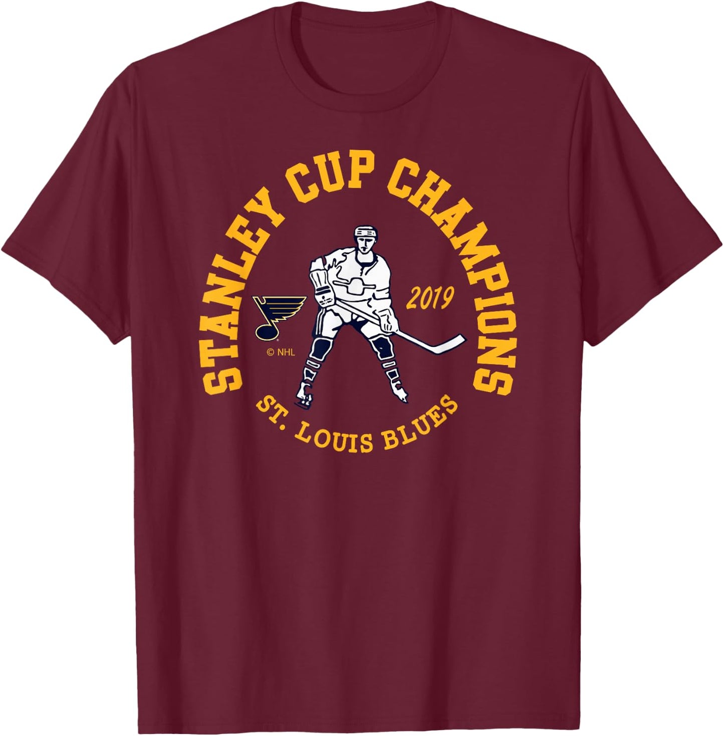 St. Louis Blues Stanley Cup Champions 2019 Royal T-Shirt - T-Shirt | Maroon
