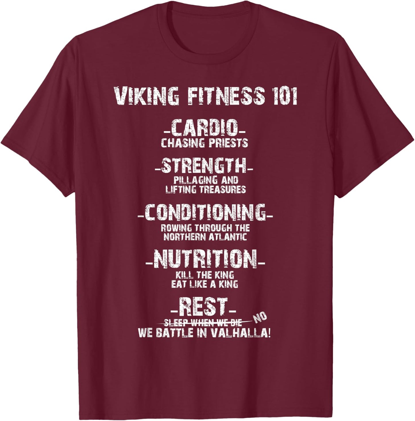 Viking Fitness 101 - Gym Shirt T-Shirt - T-Shirt | Maroon