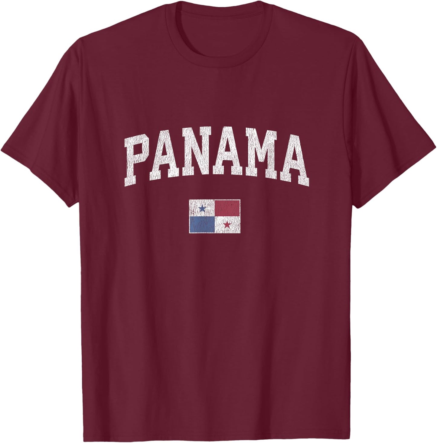 Panama Vintage Sports Design Panamanian Flag T-Shirt - T-Shirt | Maroon