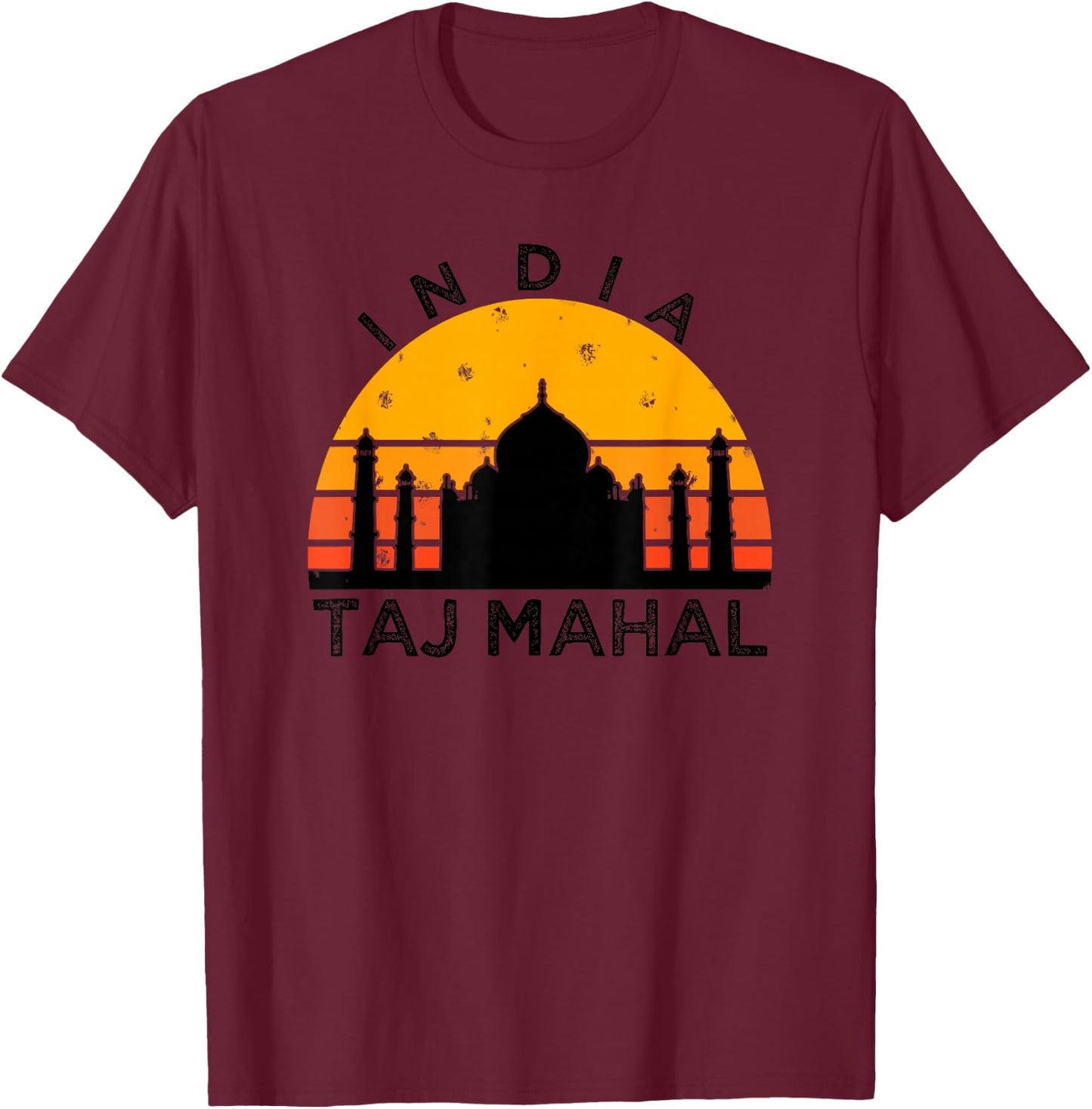 Taj Mahal India Gift Indian Travel Souvenir T-Shirt - T-Shirt | Maroon